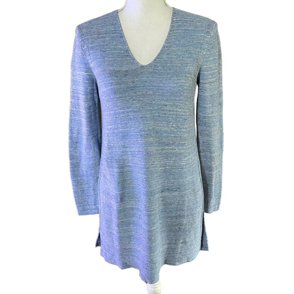Pure Jill Size SP PS Small Petite Blue Sweater Tunic Linen Blend